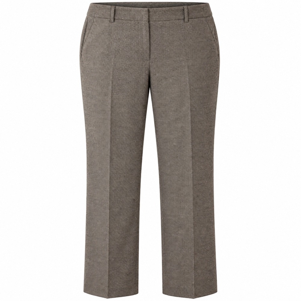 Talbots Herringbone Wool Blend Pants Women 22W Brown Plus Size Dark Academia